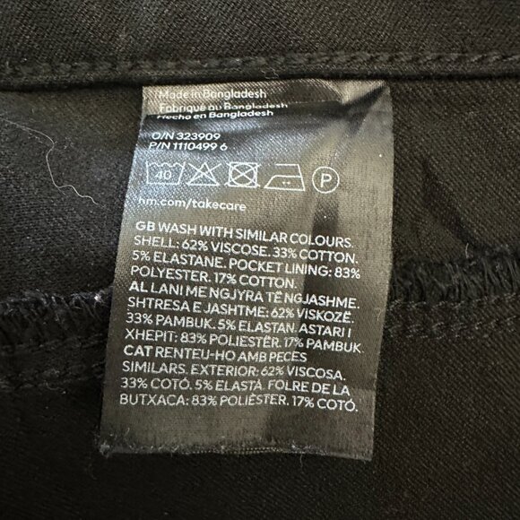 H&M Skinny Women's size 14 Black Knit Chino Pants - Picture 4 of 5